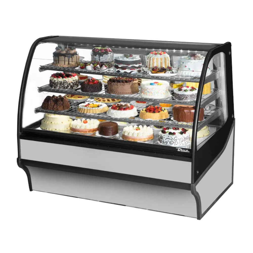 True TDM-R-59-GE/GE-S-S 59 1/4 Full Service Bakery Case w/ Curved Glass - (4) Levels. 115v
