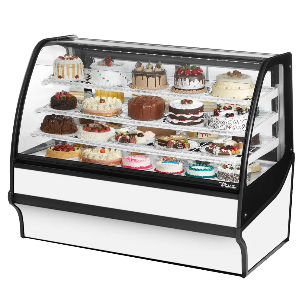 True TDM-R-59-GE/GE-W-W 59 1/4 Full Service Bakery Case w/ Curved Glass - (4) Levels. 115v