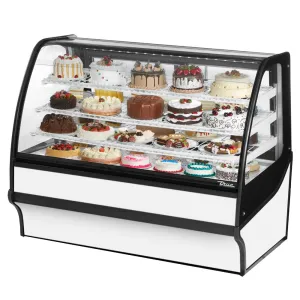 True TDM-R-59-GE/GE-W-W 59 1/4 Full Service Bakery Case w/ Curved Glass - (4) Levels. 115v