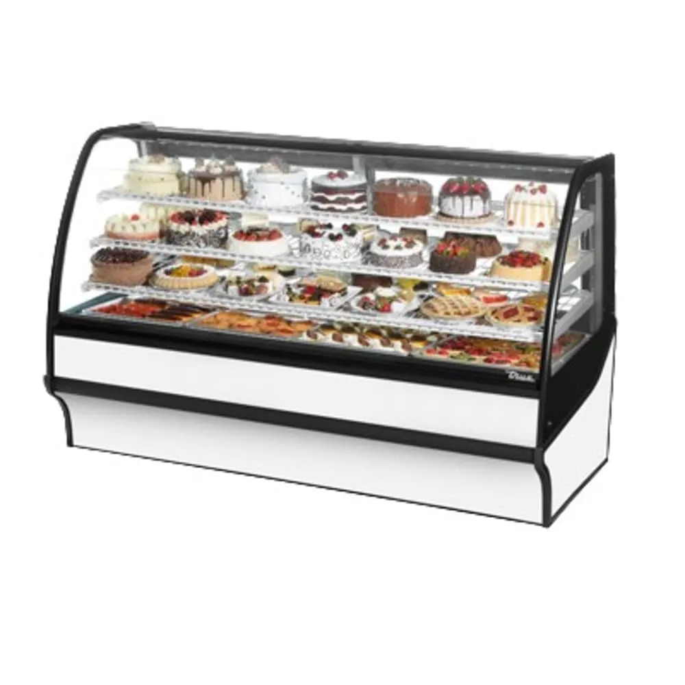 True TDM-R-77-GE/GE-S-W 77 1/4 Full Service Bakery Case w/ Curved Glass - (4) Levels. 115v