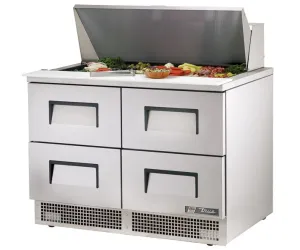 True TFP-48-18M-D-4. Commercial 48 Sandwich/Salad Prep Table w/ Refrigerated Base. 115v