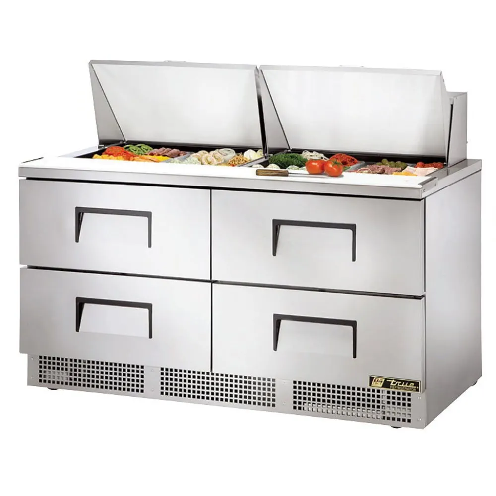 True TFP-64-24M-D-4. Commercial 64 Sandwich/Salad Prep Table w/ Refrigerated Base. 115v