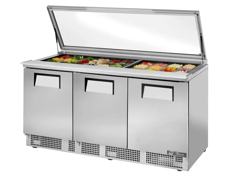 True TFP-72-30M-FGLID. Commercial 72 Sandwich/Salad Prep Table w/ Refrigerated Base. 115v