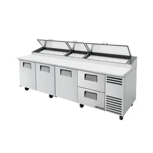 True TPP-AT-119D-2-HC. Commercial 119 Pizza Prep Table w/ Refrigerated Base. 115v