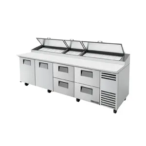 True TPP-AT-119D-4-HC. Commercial 119 Pizza Prep Table w/ Refrigerated Base. 115v