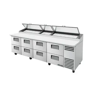 True TPP-AT-119D-8-HC. Commercial 119 Pizza Prep Table w/ Refrigerated Base. 115v