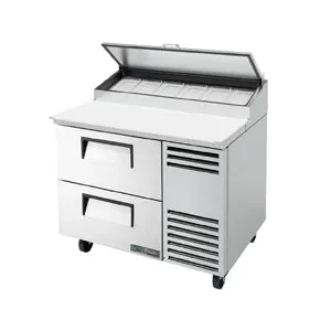 True TPP-AT-44D-2-HC. Commercial 44 Pizza Prep Table w/ Refrigerated Base. 115v