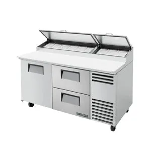 True TPP-AT-67D-2-HC. Commercial 67 Pizza Prep Table w/ Refrigerated Base. 115v