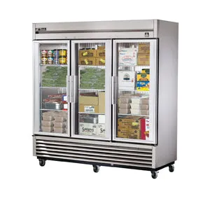 True TS-72FG-HC~FGD01. Commercial 78 Reach-In Freezer Glass Door 3 Section