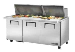 True TSSU-72-30M-B-ST-HC. Commercial 72 Sandwich/Salad Prep Table w/ Refrigerated Base