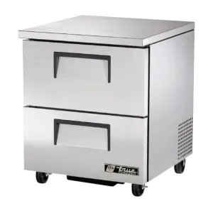 True TUC-27F-D-2-HC. Commercial 28 W Undercounter Freezer w/ (1) Section & (2) Drawers. 115v