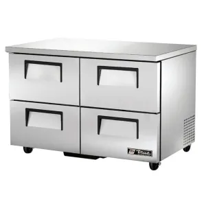 True TUC-48D-4-HC 48 W Undercounter Refrigerator w/ (2) Sections & (4) Drawers. 115v