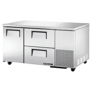 True TUC-60-32D-2-HC 60 W Undercounter Refrigerator w/ (2) Sections. (2) Drawers & (1) Door. 115v
