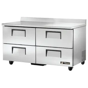 True TWT-60D-4-HC 60 Worktop Refrigerator w/ (2) Sections & (4) Drawers. 115v