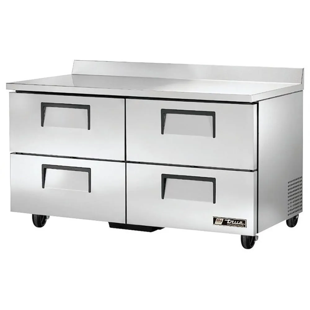 True TWT-60D-4-HC 60 Worktop Refrigerator w/ (2) Sections & (4) Drawers. 115v