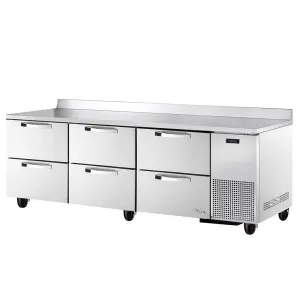 True TWT-93D-6-HC~SPEC3 93 Worktop Refrigerator w/ (3) Sections & (6) Drawers. 115v
