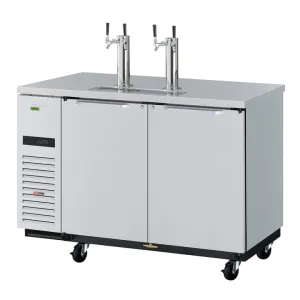 Turbo Air TBD-2SDD-N6 58 3/4 Kegerator Beer Dispenser w/ (2) 1/2 Barrel Capacity - (2) Columns. Stainless. 115v
