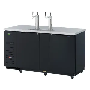 Turbo Air TBD-3SBD-N 69 Kegerator Beer Dispenser w/ (3) 1/2 Barrel Capacity - (2) Columns. Black. 115v