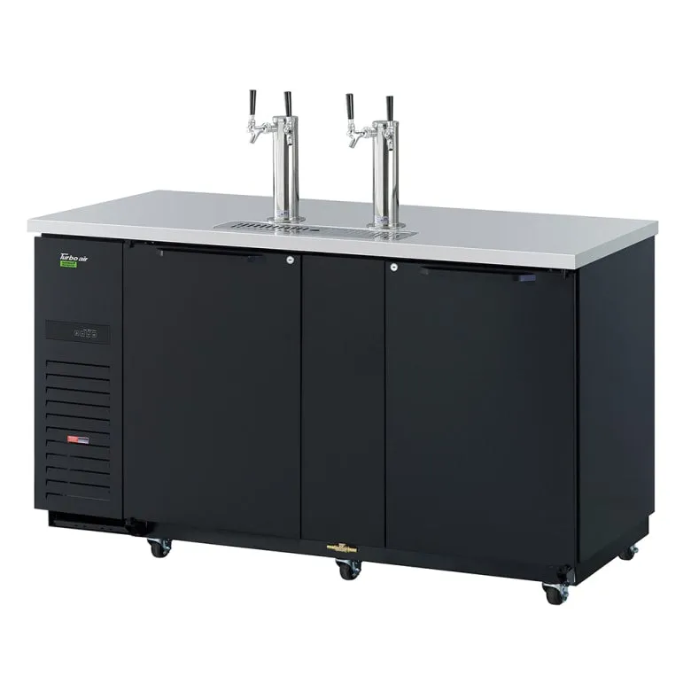 Turbo Air TBD-3SBD-N 69 Kegerator Beer Dispenser w/ (3) 1/2 Barrel Capacity - (2) Columns. Black. 115v