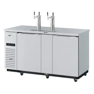 Turbo Air TBD-3SDD-N 69 Kegerator Beer Dispenser w/ (3) 1/2 Barrel Capacity - (2) Columns. Stainless. 115v