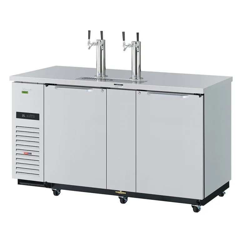 Turbo Air TBD-3SDD-N 69 Kegerator Beer Dispenser w/ (3) 1/2 Barrel Capacity - (2) Columns. Stainless. 115v