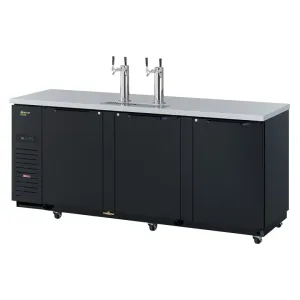 Turbo Air TBD-4SBD-N 90 3/8 Kegerator Beer Dispenser w/ (4) 1/2 Barrel Capacity - (2) Columns. Black. 115v