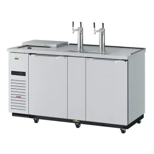 Turbo Air TCB-3SDD-N6 69 1/8 Kegerator Beer Dispenser w/ (3) 1/2 Barrel Capacity - (2) Columns. Stainless. 115v