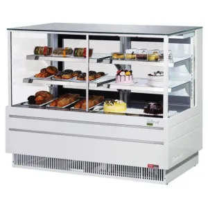 Turbo Air TCGB-60UF-CO-W(B)-N 60 1/2 Full Service Deli Case w/ Straight Glass - (3) Levels. 115v. White