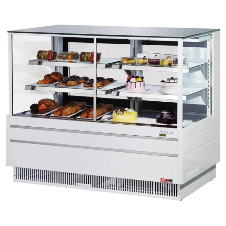 Turbo Air TCGB-60UF-CO-W(B)-N 60 1/2 Full Service Deli Case w/ Straight Glass - (3) Levels. 115v. White