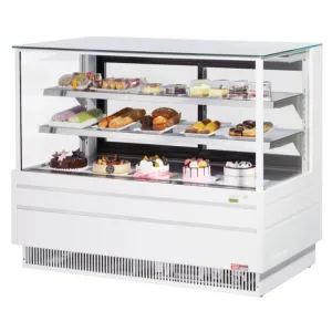 Turbo Air TCGB-60UF-W(B)-N 60 1/2 Full Service Deli Case w/ Straight Glass - (3) Levels. 115v