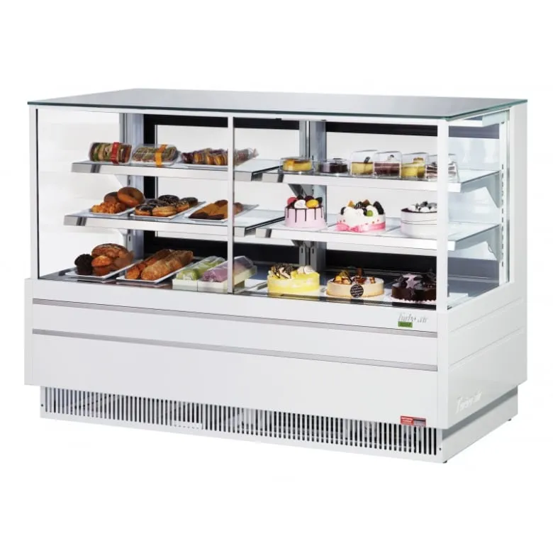 Turbo Air TCGB-72UF-CO-W(B)-N 72 1/2 Full Service Deli Case w/ Straight Glass - (3) Levels. 115v. White