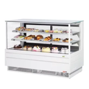 Turbo Air TCGB-72UF-W(B)-N 72 1/2 Full Service Deli Case w/ Straight Glass - (3) Levels. 115v. White