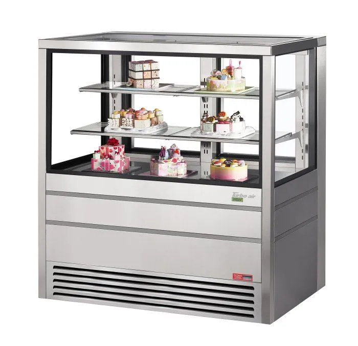 Turbo Air - TCGBF-50S-N. 50 Bakery Case. Freezer - European Straight Front Glass - Stainless Steel
