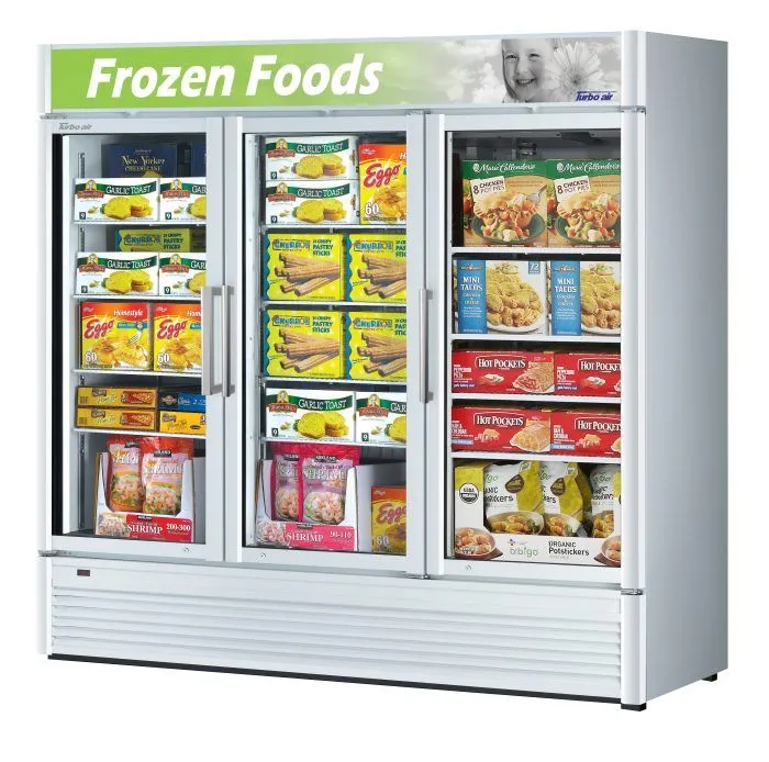 Turbo Air - TGF-72SD-N. 3 Doors Swing Glass Merchandiser-Color option: (W). (B)