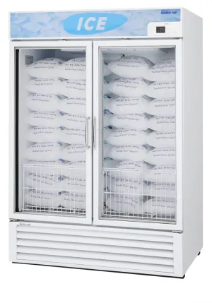 Turbo Air - TGIM-49W-N. 2 Glass Swing Door Ice Merchandiser. White Cabinet
