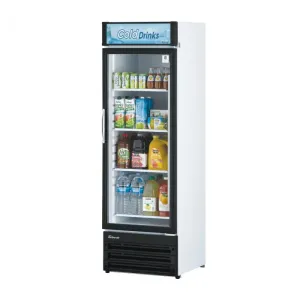 Turbo Air - TGM-14RV-N6. 1 Door Swing Glass Merchandiser. White Cabinet w/ Black Framed Front