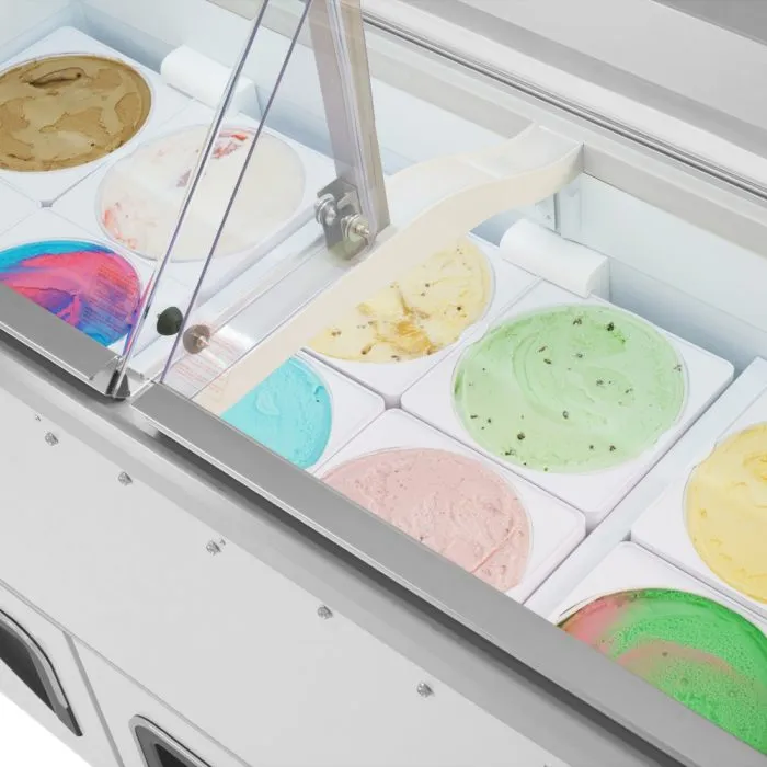 Turbo Air - TIDC-26G(W)-N. Commercial Ice Cream Dipping Cabinet. 26W. (4) 3 gallon can capacity