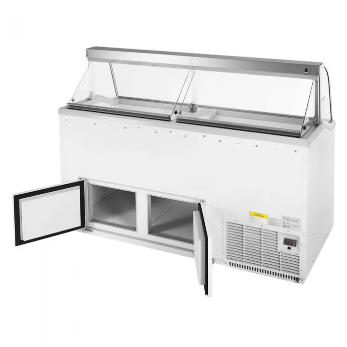 Turbo Air - TIDC-70G(W)-N. Commercial Ice Cream Dipping Cabinet. 68W. (12) 3 gallon can capacity