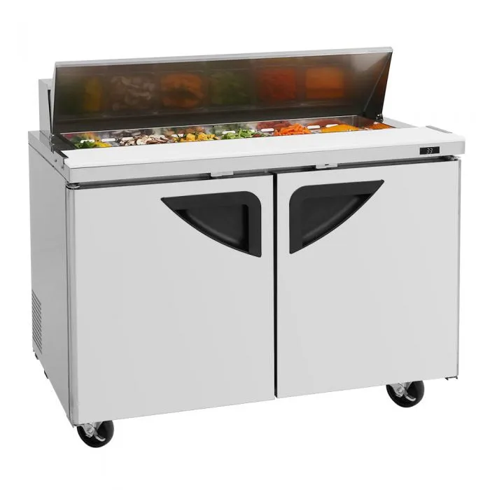 Turbo Air - TST-48SD-N. Commercial. Super Deluxe sandwich/salad unit. Two-section 12 cu.ft