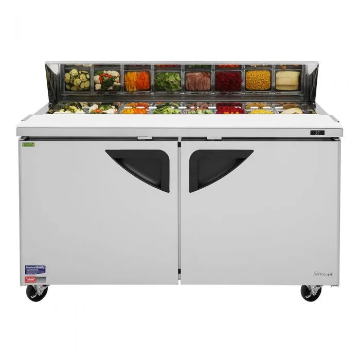 Turbo Air - TST-60SD-N. Commercial Super Deluxe sandwich/salad Prep Table Unit. Two-section