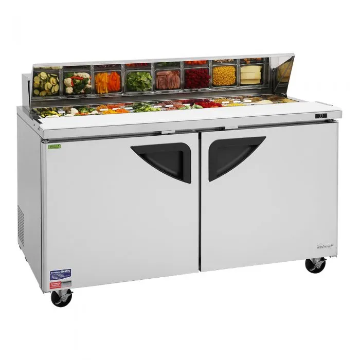 Turbo Air - TST-60SD-N. Commercial Super Deluxe sandwich/salad Prep Table Unit. Two-section