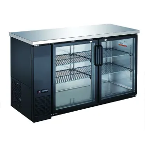 U-Star - USBB-6024G. Back Bar Cooler Glass Doors 24 Deep 60 Wide