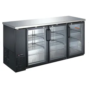 U-Star - USBB-7224G. Back Bar Cooler Glass Doors 24 Deep 72 Wide