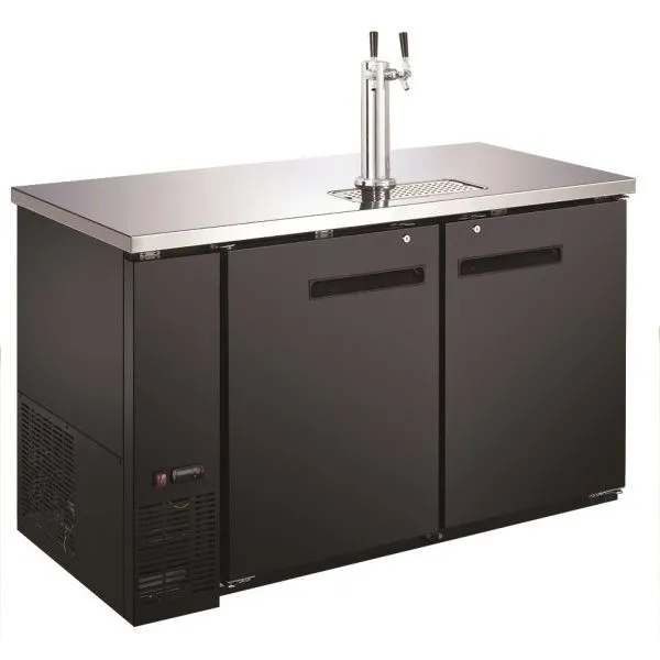 U-Star - USBD-5928/2. Kegerator/Beer Dispenser W/Double Tap Tower 28 Deep 59 Wide