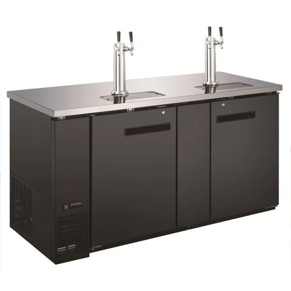 U-Star - USBD-6928/2. Kegerator/Beer Dispenser W/Double Tap Tower 28 Deep 69 Wide
