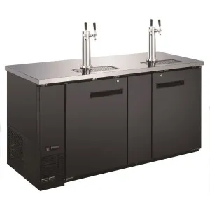 U-Star - USBD-6928/2. Kegerator/Beer Dispenser W/Double Tap Tower 28 Deep 69 Wide