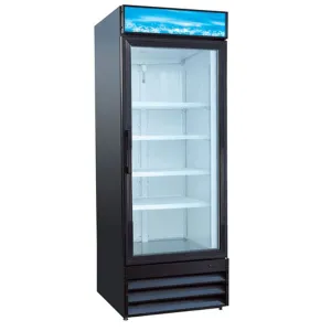 U-Star - USRFS-1D/B. Merchandiser Refrigerator 1 Door 32 Deep 29 Wide 80 High Black - 24 Cubic Ft