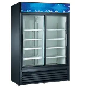 U-Star - USRFS-2D/B. Merchandiser Refrigerator 2 Door 32 Deep 54 Wide 80 High Black - Slide Door 47 Cubic Ft