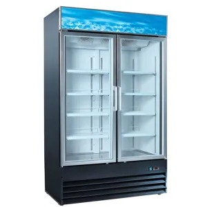U-Star - USRFS-2DS/B. Merchandiser Refrigerator 2 Door 26 Deep 48 Wide 81 High - Black