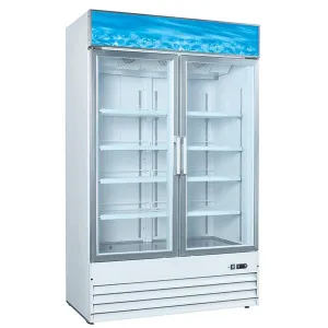 U-Star - USRFS-2DS/W. Merchandiser Refrigerator 2 Door 26 Deep 48 Wide 81 High - White